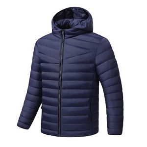 Chaqueta de Invierno Acolchada con Capucha y Logotipo Personalizado, Chaqueta de Plumón para Hombre, Chaqueta Rellena de Poliéster, Fabricante de Ropa OEM ODM - Product Image 1