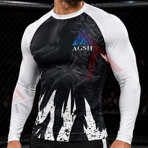 เสื้อรัดกล้ามเนื้อสำหรับผู้ชาย AGSH รุ่น Fitted MMA แขนยาว พิมพ์ลายดิจิตอล ระบายเหงื่อได้ดี ผลิตจากผ้าสแปนเด็กซ์ โพลีเอสเตอร์ ยืดได้สี่ทิศทาง น้ำหนัก 240 กรัม สำหรับเล่นกีฬา - Product Image 5