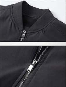 Blouson Bomber Décontracté Uni pour Homme, Col Montant, Fermeture Éclair, Poignets Côtelés, Vêtement d'Extérieur Automne - Product Image 3