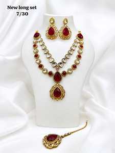Juego de Joyería Étnica de Alta Calidad con Circones, Plata, Latón, Perlas Geométricas, Collar, Aretes y Anillo para Mujer, Joyería de Boda - Product Image 1