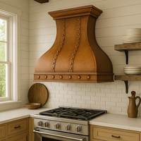 Hotte de cuisine en aluminium haut de gamme, artisanale, avec capot de ventilation décoratif, design moderne et luxueux, finition complète