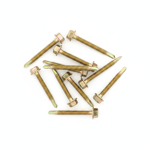 Vis autoperceuses à tête hexagonale métriques en acier au carbone classe 8.8, zinguées, à filetage grossier avec tête à rondelle - Product Image 1