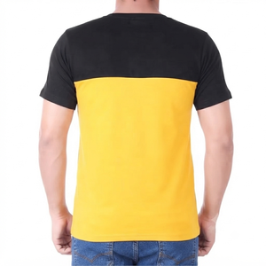 T-shirt décontracté en jersey de coton à manches courtes et col rond pour homme, motif têtes de mort tricotées noir et jaune, séchage rapide, anti-boulochage - Product Image 2