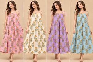Pink Floral Print <b>Maxi</b> <b>Dress</b> Spaghetti <b>Strap</b> A-Line Boho Summer Casual Loose Tiered Woven Cotton <b>Dress</b> - Product Image 2
