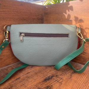 Bolsos cruzados de cuero reciclado metálico con pelo para mujer, riñoneras occidentales y riñoneras, bolsos de hombro de piel de vaca - Product Image 5