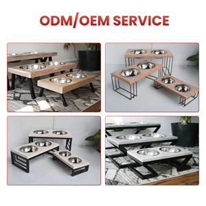 Pet Feeder <b>Stainless</b> <b>Steel</b> Wood Bamboo Simple Modern <b>Bowls</b> for Dogs Cats Durable Eco-friendly - Product Image 4