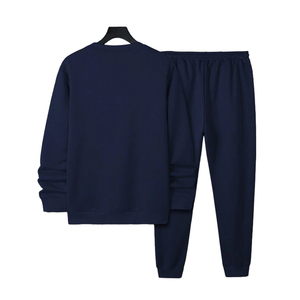 Ensemble de survêtement homme tendance été 2026 en coton épais brodé de luxe, avec logo personnalisé, style streetwear oversize, en molleton bouclette - Product Image 2