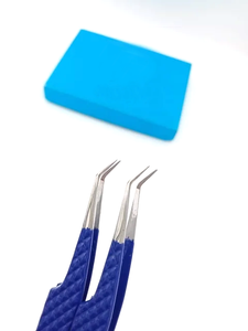 Pinces à cils en acier inoxydable avec logo personnalisé, pointe fine antistatique nano durable pour extensions de cils - Product Image 4