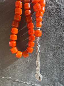 Elegant <b>Orange</b> Resin Tasbih Islamic Prayer Beads Handmade Luxury Misbaha Muslim <b>Gift</b> Spiritual Rosary - Product Image 3