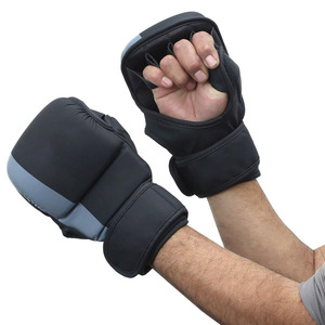Gants de sparring MMA Five B en cuir PU haute technologie, paume ouverte, pour entraînement de frappe et de combat, avec protection épaisse des mains et caractéristiques d'adhérence. - Product Image 2