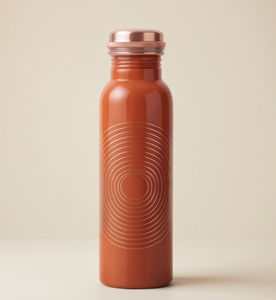 Premium Ayurvedic Enamel Painted Copper <b>Water</b> <b>Bottle</b> Artistic Minimalist Ripple Design Leakproof <b>Metal</b> Sports <b>Bottle</b> Manufacture - Product Image 3