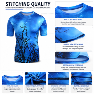 T-shirts pour hommes à manches courtes, col rond, avec logo personnalisé imprimé par sublimation, séchage rapide, respirant - Product Image 5