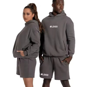 Conjunto de Sudadera con Capucha y Pantalones Cortos Personalizados para Hombre, 100% Algodón, Traje Deportivo de Felpa con Diseño y Logotipo Personalizados - Product Image 2