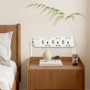 Regleta de Enchufes Portátil de Alta Calidad con 3 Tomas y 13A, Cable de Extensión de 2m, Ideal para Oficina en Casa, Dormitorio Universitario - Product Image 5