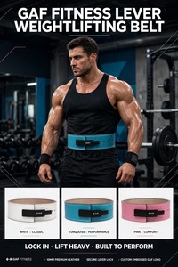 Ceinture de musculation GAF personnalisée avec logo, en cuir de vachette robuste de 10 mm, antidérapante, pour soutien du dos, pour la musculation avec haltères et barres, avec boucle - Product Image 3