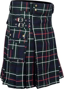 Kilt écossais GRAJTCIN pour hommes, avec un motif à carreaux traditionnel et des poches cargo latérales - Product Image 4