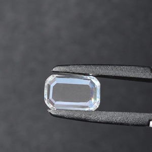 5.72 CTS White Moissanite Portrait Cut Emerald Shape|10*16 MM Loose <b>Stone</b> Gemstone for Custom Jewellery - Product Image 2