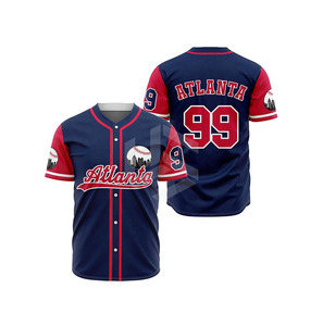 Chemises de baseball personnalisées avec logo brodé, pour hommes, 100% polyester, col en V, maillot de baseball pour joueurs - Product Image 5