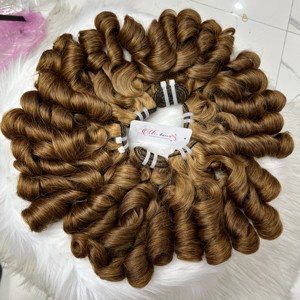 Extensiones de Cabello Humano Vietnamita Virgen, Doble Trama, Súper Doble Estirado, Color Marrón Miel, Rizos Funmi Voluminosos, para Tejido y Pelucas - Product Image 6