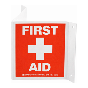 Señal de Primeros Auxilios Fotoluminiscente BradyGlo V - Tablero de Advertencia de Seguridad de PVC para Interiores y Exteriores - Product Image 1