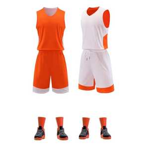 Tenues de basket-ball pour filles, ensemble uniforme de basket-ball pour jeunes, ensemble uniforme de basket-ball pour hommes ou femmes, rouge et blanc, réversible, col en V, équipement de sport en mesh pour matchs. - Product Image 6