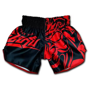 Pantalones Cortos de Boxeo con Diseño de Llamas en Blanco y Negro, Impresión Digital Frontal, Logotipo Personalizado, Elásticos, Unisex, para Adultos, Ropa de Artes Marciales, Corte Regular - Product Image 5