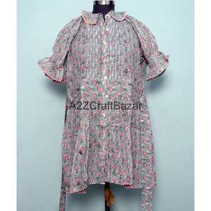 Chemisier court pour femme indienne, 100% coton pur, fait main, tissu de haute qualité, imprimé au bloc, pour l'été, style décontracté - Product Image 1