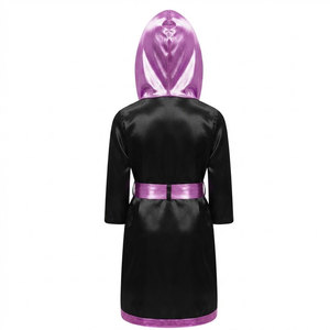 Robe de boxe pour hommes, robe de sport personnalisée, tissu satiné lisse, manches longues, coupe confortable, logo personnalisé, design gratuit, haute qualité - Product Image 2