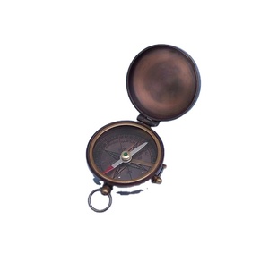 Nautical Brass Magnetic <b>Compass</b> in Wood Box Handmade Gift Brass <b>Compass</b> <b>Antique</b> With Shine Look and Premium Case - Product Image 1