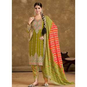 Designer Polyester Salwar Kameez Beautiful Party Wear <b>Top</b>-Bottom and Dupatta - Product Image 2