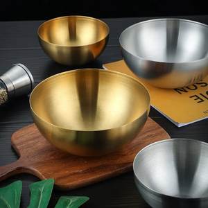 Modernos Tazones para Servir de Acero Inoxidable Pulido, Vajilla Metálica Resistente para el Hogar, Tazón Plateado para Servir y Fiestas en Hoteles - Product Image 1