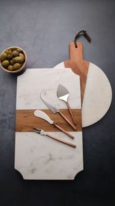 Cheese <b>board</b> handcrafted serving accessories modern entertaining tray premium tabletop accessories decorative cheese <b>board</b> wood - Product Image 4