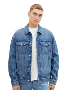 Chaqueta vaquera azul claro de primavera para hombre, de ajuste holgado, personalizada OEM al por mayor, de alta calidad, ecológica, estilo casual urbano, con efecto desgastado, estilo vaquero. - Product Image 5
