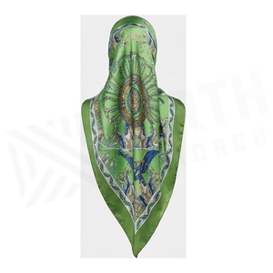 Pañuelo de Seda Cuadrado para Mujer NORTH APPROACH, Estampado Floral Verde, Elegante Accesorio de Moda Multifuncional para Todas las Temporadas - Product Image 2