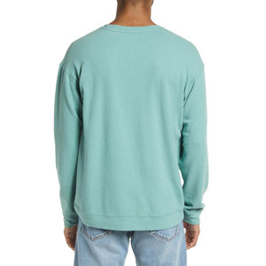 เสื้อยืดคอกลมแขนยาวสีพื้นสำหรับผู้ชาย ทรงปกติ ผ้าฝ้าย 100% เสื้อผ้าลำลองแฟชั่น เสื้อยืดแขนยาวผ้าฝ้าย - Product Image 4