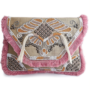 Bolso de Mano Casual Duradero con Asa de Cuentas Multicolor y Cristales de Lujo Hechos a Mano en India, Estilo Local - Product Image 2
