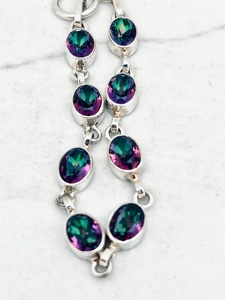 Pulsera Ajustable de Plata de Ley 925 con Topacio Natural, Joyería Hecha a Mano con Piedras Preciosas, Elegante Pulsera de Diseño para Hombre y Mujer - Product Image 1
