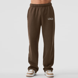 Regular Fit Wide Leg Canvas Mid Waist Spring Sweatpants Jogger Sweatwear Custom Logo Casual Sport Flare Pants Wholesale - Product Image 4