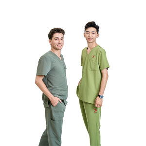 Tenue médicale unisexe de qualité supérieure Solid Trader, tissu extensible quadridirectionnel, confortable, pour le personnel infirmier, vêtements de travail, uniforme d'hôpital - Product Image 1