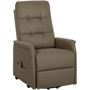 Poltrona Reclinabile Elettrica Marrone per Anziani, Montaggio Rapido, Divano in Tessuto con Telecomando, Funzione Riscaldante, Tasche Laterali, Imbottitura Manuale in Spugna - Product Image 1