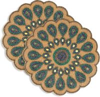 Nouveau Tapis de Table Rond Élégant en Verre Perlé, Napperon Décoratif en Verre Perlé pour Tables à Manger et Tables Basses