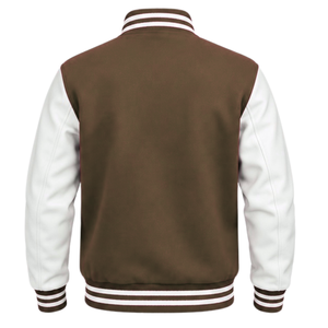 Veste universitaire de baseball pour homme à manches longues, style Letterman, avec fermeture à boutons-pression, ourlet côtelé rayé et poches - Product Image 2