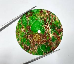 K Gems - Esfera de Reloj Redonda Ultrafina de Jaspe Verde Sedimentario Natural de 28.50mm y 0.70mm, Hecha a Mano, de Lujo, con Accesorios de 2mm - Product Image 2
