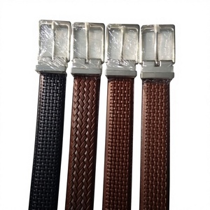 OEM Customised Unisex American Cow Hide Leather Belt in Blue Green Brown & Chocolate with Square Steel Buckle for Kids & Girls - Product Image 3