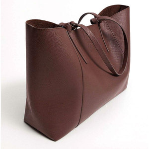 Salva Leather <b>Ladies</b> Genuine Leather Tote Bag Arcuate Shoulder Strap Customized Wholesale 2025 New Vintage Minimalist Style 21L - Product Image 2
