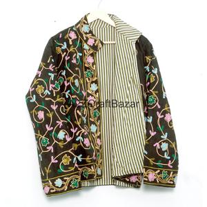 Chaqueta Acolchada de Algodón Indio con Bordado para Mujer, Otoño/Invierno/Primavera, Ecológica, Transpirable, de Secado Rápido, Manga Larga, Largo Regular - Product Image 6