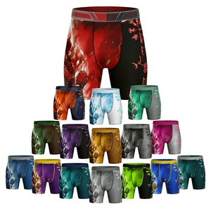 Caleçons imprimés pour hommes, taille mi-haute, en Spandex et Polyester extensibles, respirants, tricotés, sous-vêtements pour adultes, shorts à motifs tendance - Product Image 6