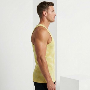 <b>Y2K</b> Vintage Faded Yellow Slim Fit Stringer Wholesale 90s Vintage Sleeveless T-<b>Shirt</b> Custom Blank Faded Yellow Ribbed Muscle Tee - Product Image 4