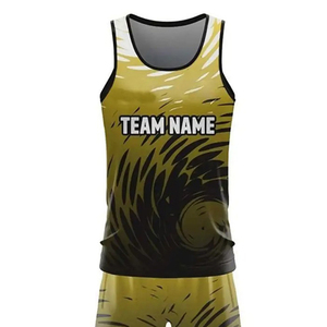 Sublimated Custom Track Uniform OEM Polyester Quick Dry <b>Singlet</b> and Shorts Set Low MOQ for Teams Manufacturer - Product Image 3