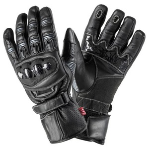 Full Finger Leather Racing Gloves Red Black Breathable Hook And Loop Closure For Riding Unisex - Product Image 3